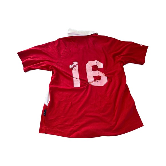 Vintage Adidas Football/Soccer Shirt 90s Jersey Red Mens Medium Hawks #16 As Is - Picture 2 of 10